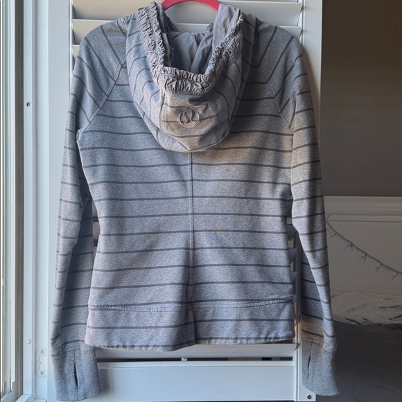 Lululemon Gray Striped Zip Up Hoodie - Picture 2 of 5